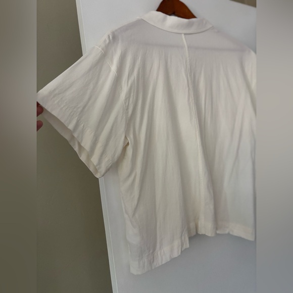 Madewell Ivory Button-Down Short Sleeve Shirt - Picture 5 of 5